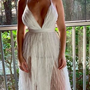 White floor length dress